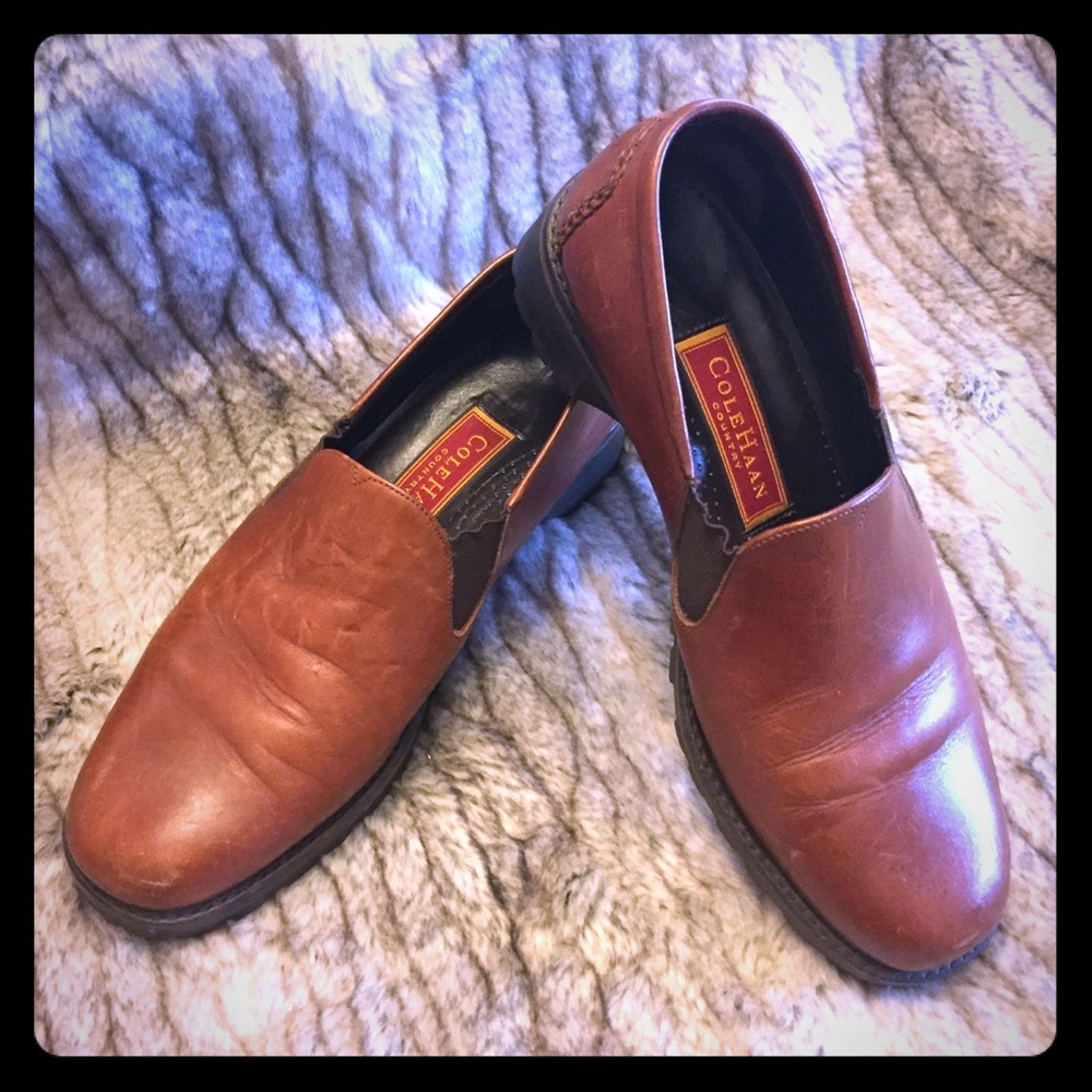 EUC Like New Cole Haan Brown Black Leather Loafers